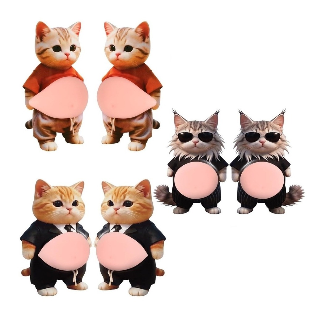 6Pcs 3D Cute Animal Belly Pads Funny Cat Door Stopper Wall Protector Shock Pad